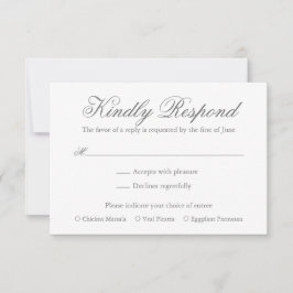 Tarjeta De Confirmación De Asistencia Boda formal elegante tradicional gris