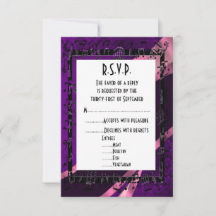 Tarjeta De Confirmación De Asistencia Boda formal R.S.V.P. morado
