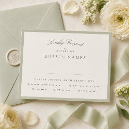 Tarjeta De Confirmación De Asistencia Boda Formal Verde de Jardín