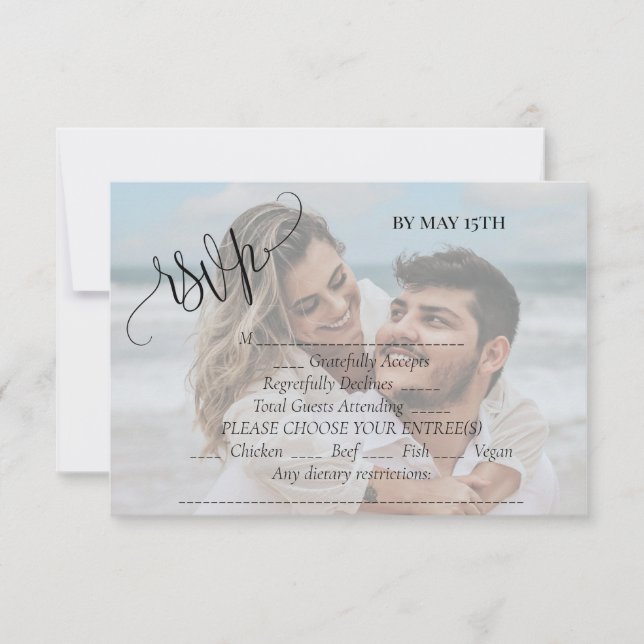 Tarjeta De Confirmación De Asistencia Boda fotográfico (Anverso)