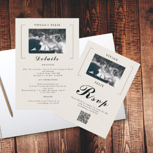 Tarjeta De Confirmación De Asistencia Boda fotográfico de estilo vintage