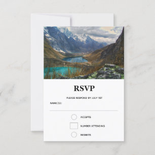 Tarjeta De Confirmación De Asistencia Boda fotográfico de las montañas alpinas