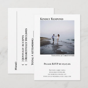 Tarjeta De Confirmación De Asistencia Boda fotográfico moderno Minimalista simple