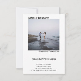 Tarjeta De Confirmación De Asistencia Boda fotográfico moderno Minimalista simple