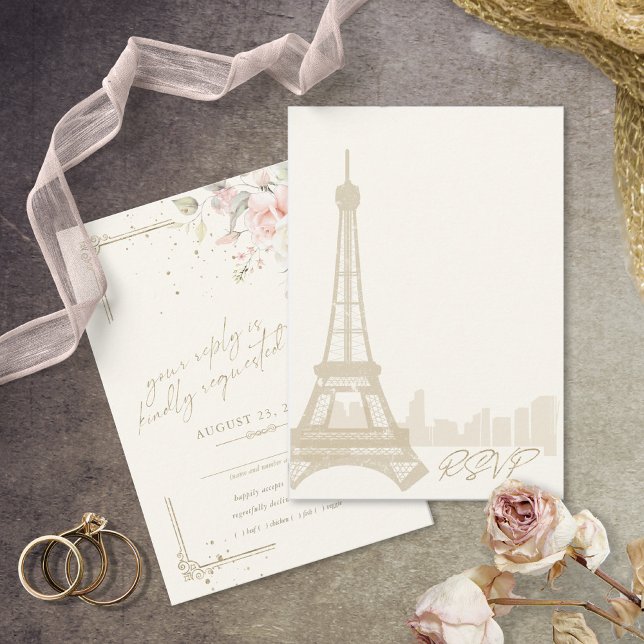 Tarjeta De Confirmación De Asistencia Boda francés de romance ID870 (Subido por el creador)