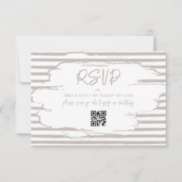 Tarjeta De Confirmación De Asistencia Boda Franjas Blancas Neutras Modernas