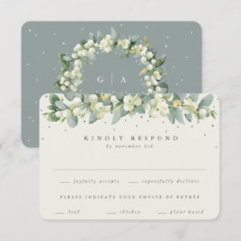 Tarjeta De Confirmación De Asistencia Boda Garland Green/Cream Snowberry+Eucalyptus Garl