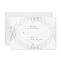 Boda Gatsby de Oval Geométrico Art Deco Oval blanc