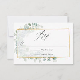 Tarjeta De Confirmación De Asistencia Boda geométrica de eucalipto acuarela