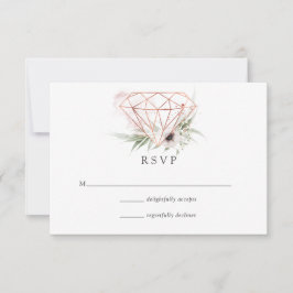 Tarjeta De Confirmación De Asistencia Boda geométrica de eucalipto con acuarela