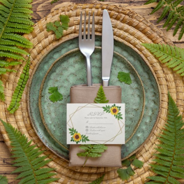 Tarjeta De Confirmación De Asistencia Boda geométrico de girasol (Subido por el creador)