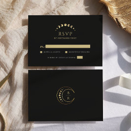 Tarjeta De Confirmación De Asistencia Boda Gold Moon