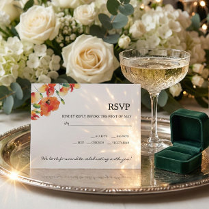 Tarjeta De Confirmación De Asistencia Boda Golden Poppy de verano