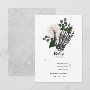 Tarjeta De Confirmación De Asistencia Boda Gótica Floral Blanca Rústica