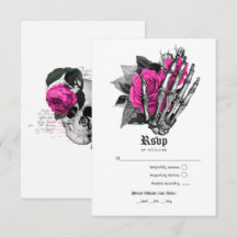 Boda gótica floral rosa caliente