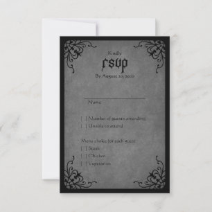 Tarjeta De Confirmación De Asistencia Boda gótico de Black Lace