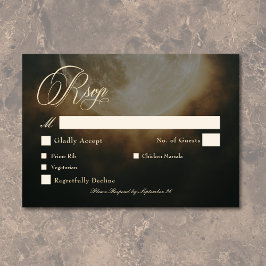 Tarjeta De Confirmación De Asistencia Boda gótico oscuro de arco lunar completo