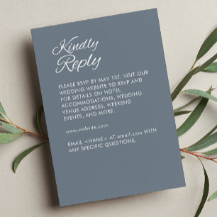 Tarjeta De Confirmación De Asistencia Boda gris pizarra de guión minimalista