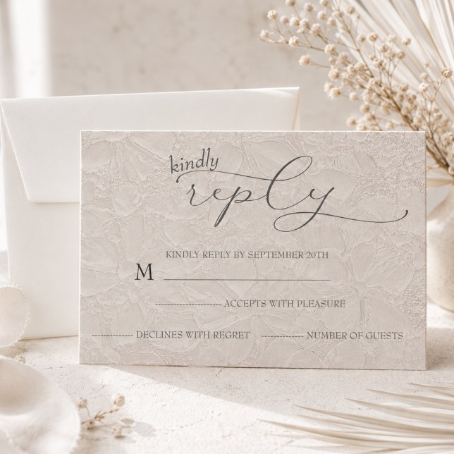 Tarjeta De Confirmación De Asistencia Boda Gris Simple  (Subido por el creador)