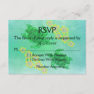 Tarjeta De Confirmación De Asistencia Boda Honu de Hawaii