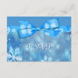 Tarjeta De Confirmación De Asistencia Boda Icy Blue Winter Wonderland