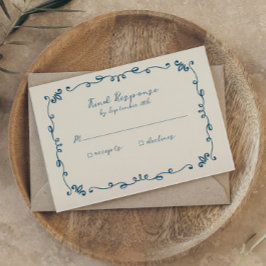 Tarjeta De Confirmación De Asistencia Boda ilustrado a mano dulce y sensacional