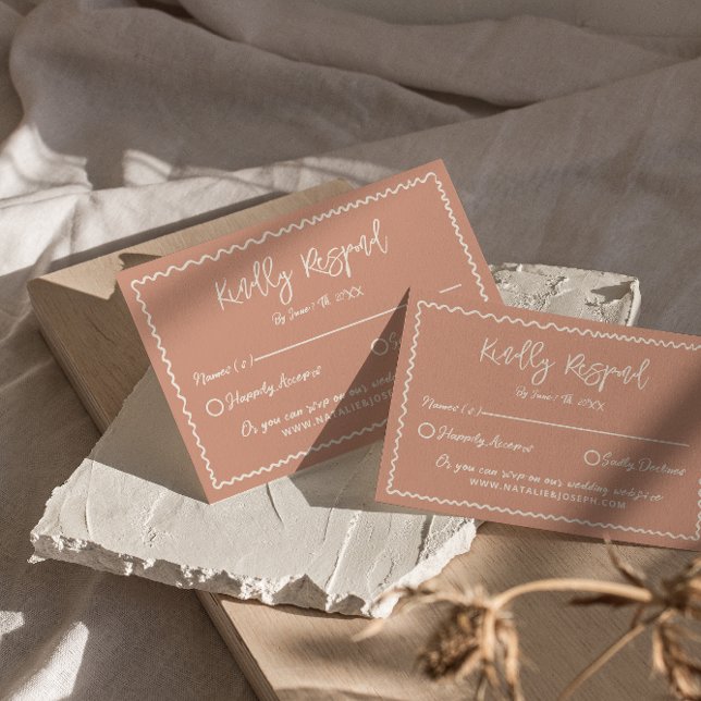 Tarjeta De Confirmación De Asistencia Boda ilustrado manuscrito dibujado con escrúpulos (Subido por el creador)