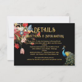 Tarjeta De Confirmación De Asistencia Boda indio de pastoreo floral Detalles de la tarje