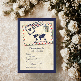 Tarjeta De Confirmación De Asistencia Boda Internacional de Destino Rústico de Aventura