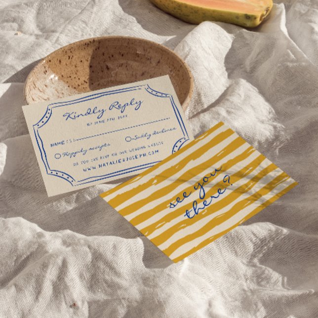 Tarjeta De Confirmación De Asistencia Boda italiano pintado a mano con pinzas escritas a (Subido por el creador)