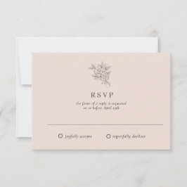 Tarjeta De Confirmación De Asistencia Boda Jardín Elegante Botánica Rosa Rubor