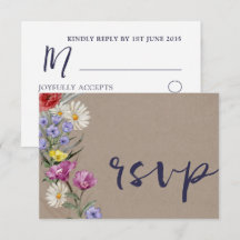 Boda Kraft de flores silvestres acuarela caprichos
