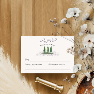 Tarjeta De Confirmación De Asistencia Boda Lavanda Bosque Verde Esmeralda