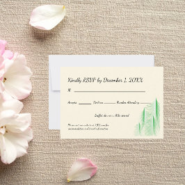 Tarjeta De Confirmación De Asistencia Boda Love Is Evergreen