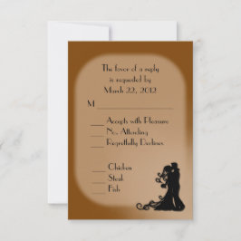 Tarjeta De Confirmación De Asistencia Boda marrón de chocolate y novia
