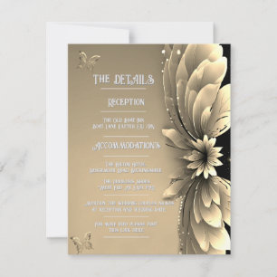 Tarjeta De Confirmación De Asistencia Boda metálico de oro
