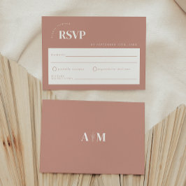 Tarjeta De Confirmación De Asistencia Boda Minimal Rosa Polvo