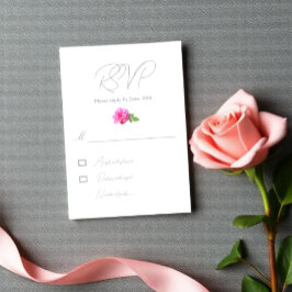 Tarjeta De Confirmación De Asistencia Boda minimalista clásica de rosa rosa