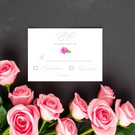 Tarjeta De Confirmación De Asistencia Boda minimalista clásica de rosa rosa