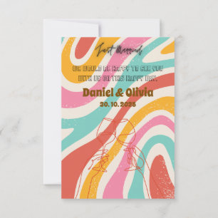 Tarjeta De Confirmación De Asistencia Boda Minimalista colorido