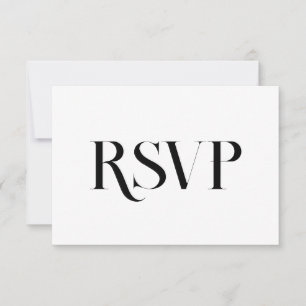 Tarjeta De Confirmación De Asistencia Boda minimalista contemporánea Blanco y negro