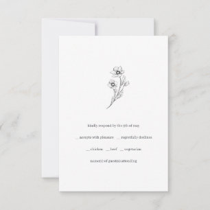 Tarjeta De Confirmación De Asistencia Boda Minimalista de Elección de Comida Sophia Negr