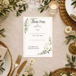 Tarjeta De Confirmación De Asistencia Boda Minimalista de Elegante Cala