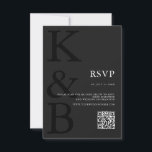 Tarjeta De Confirmación De Asistencia Boda Minimalista de monograma negro mate moderno<br><div class="desc">Crea tu propia tarjeta RSVP de boda personalizada con tipografía monográfica moderna y diseño gráfico minimalista en color negro mate.</div>