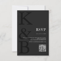 Boda Minimalista de monograma negro mate moderno