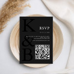 Tarjeta De Confirmación De Asistencia Boda Minimalista de monograma negro mate moderno<br><div class="desc">Crea tu propia tarjeta RSVP de boda personalizada con tipografía monográfica moderna y diseño gráfico minimalista en color negro mate.</div>