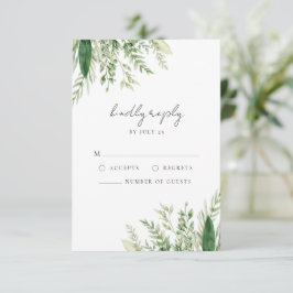 Tarjeta De Confirmación De Asistencia Boda minimalista del Boho Greenery
