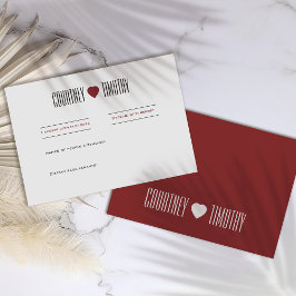 Tarjeta De Confirmación De Asistencia Boda minimalista del corazón