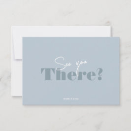 Tarjeta De Confirmación De Asistencia Boda Minimalista Dusty Blue moderno y atrevido