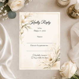 Tarjeta De Confirmación De Asistencia Boda Minimalista Elegante